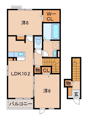 間取図 和歌山線/高野口駅 徒歩12分 2階 築4年