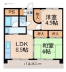 西村組マンション 2LDKの間取り