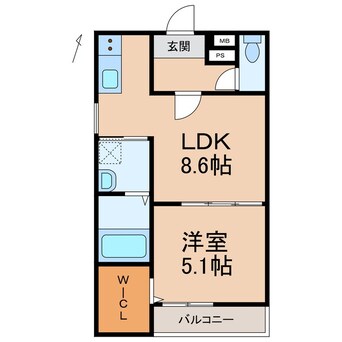 間取図 阪和線・羽衣線/和歌山駅 徒歩13分 3階 1年未満