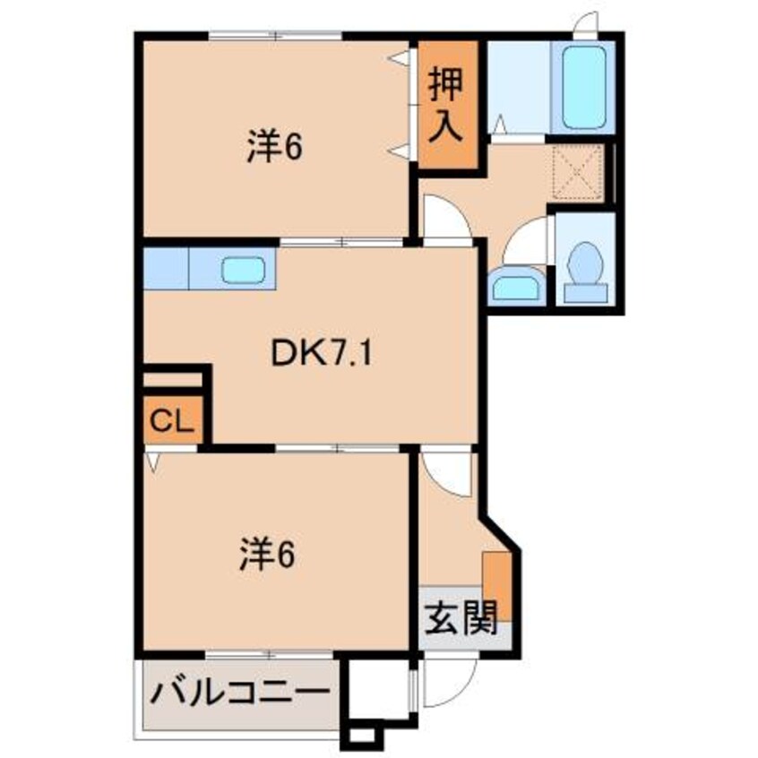 間取図 和歌山電鉄貴志川線/神前駅 徒歩10分 1階 築25年