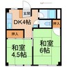 県庁前第一ビル 2DKの間取り
