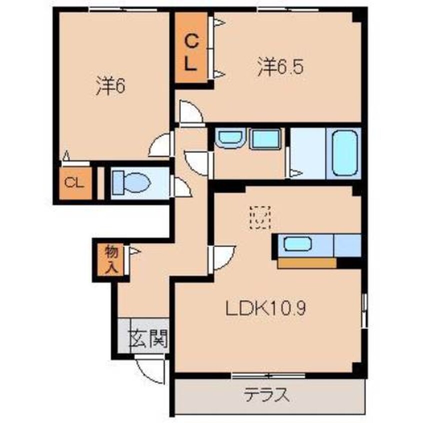 間取図 阪和線・羽衣線/紀伊中ノ島駅 徒歩24分 1階 築19年