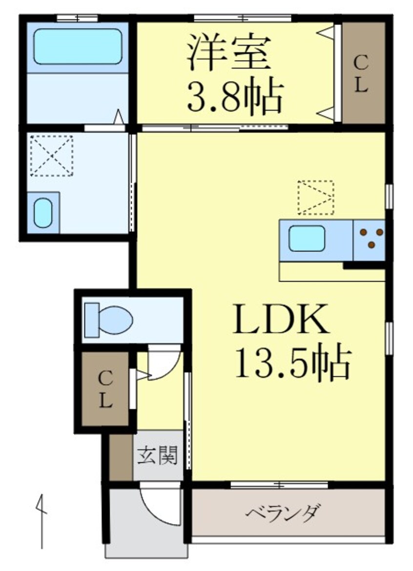 間取図 クラウンハイツ砂山南Ⅳ
