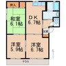 阪和線・羽衣線/紀伊駅 バス:15分:停歩20分 1階 築26年 3DKの間取り
