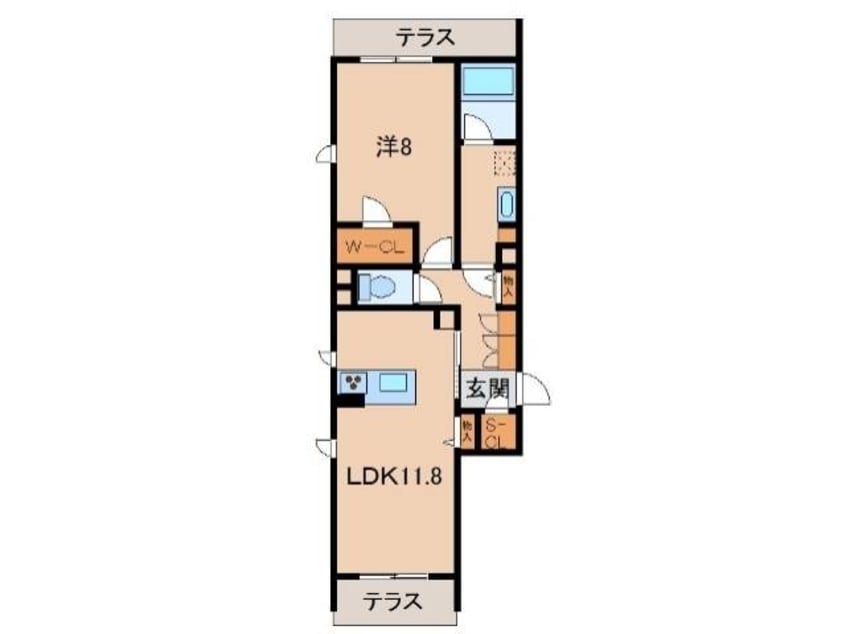 間取図 阪和線・羽衣線/和歌山駅 徒歩10分 1階 築6年