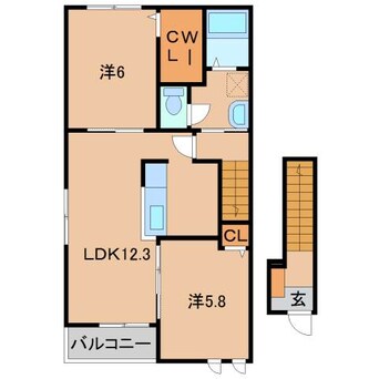 間取図 和歌山線/紀伊山田駅 徒歩12分 2階 築8年