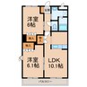 和歌山線/船戸駅 徒歩17分 2階 築18年 2LDKの間取り