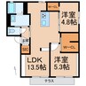 和歌山線/岩出駅 徒歩36分 1階 築23年 2LDKの間取り