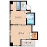 レインボー２１ 1DKの間取り