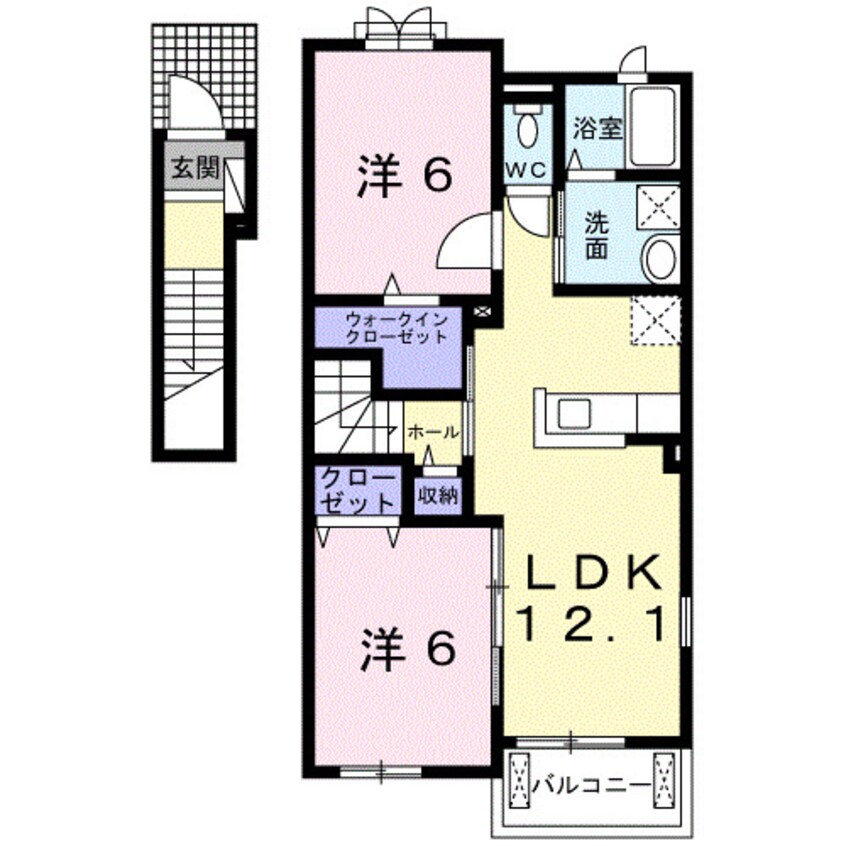 間取図 和歌山線/妙寺駅 徒歩14分 2階 築7年