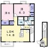 阪和線・羽衣線/紀伊中ノ島駅 徒歩27分 2階 築20年 2LDKの間取り