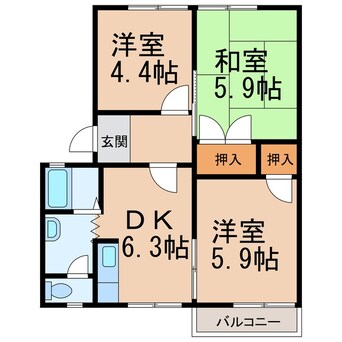 間取図 和歌山電鉄貴志川線/田中口駅 徒歩5分 2階 築29年