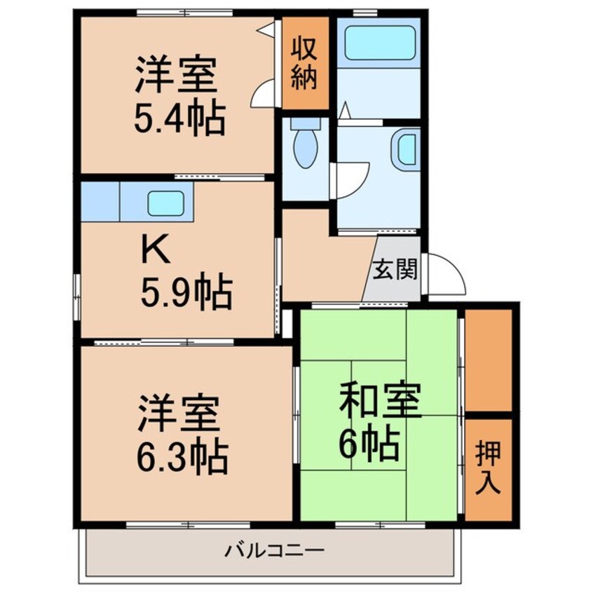 間取図 南海加太線/東松江駅 徒歩20分 2階 築20年