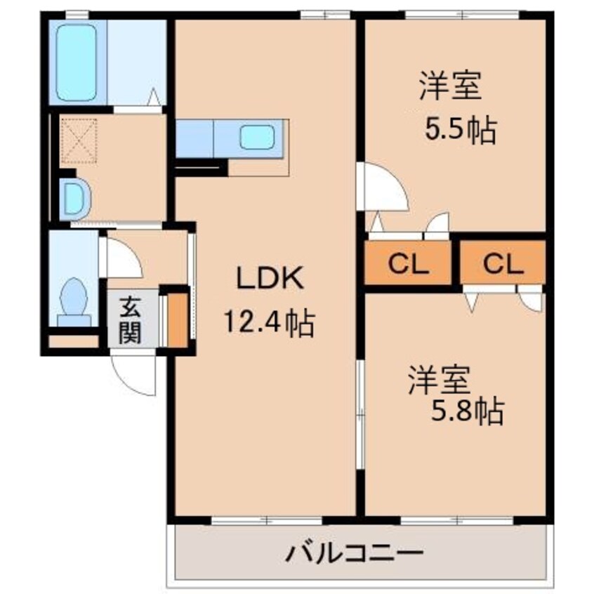 間取図 和歌山電鉄貴志川線/竈山駅 徒歩3分 2階 築17年