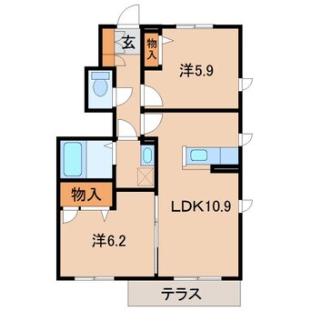 間取図 南海本線/和歌山市駅 バス7分日赤医療センター前下車:停歩5分 1階 築10年