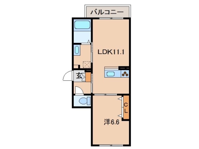 間取図 きのくに線・紀勢本線/紀三井寺駅 徒歩3分 2階 築5年