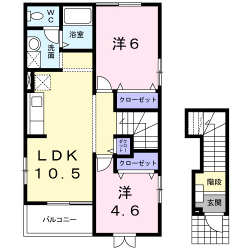 間取図 和歌山電鉄貴志川線/日前宮駅 徒歩18分 2階 築23年