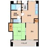 グレイスピア吹上 2DKの間取り
