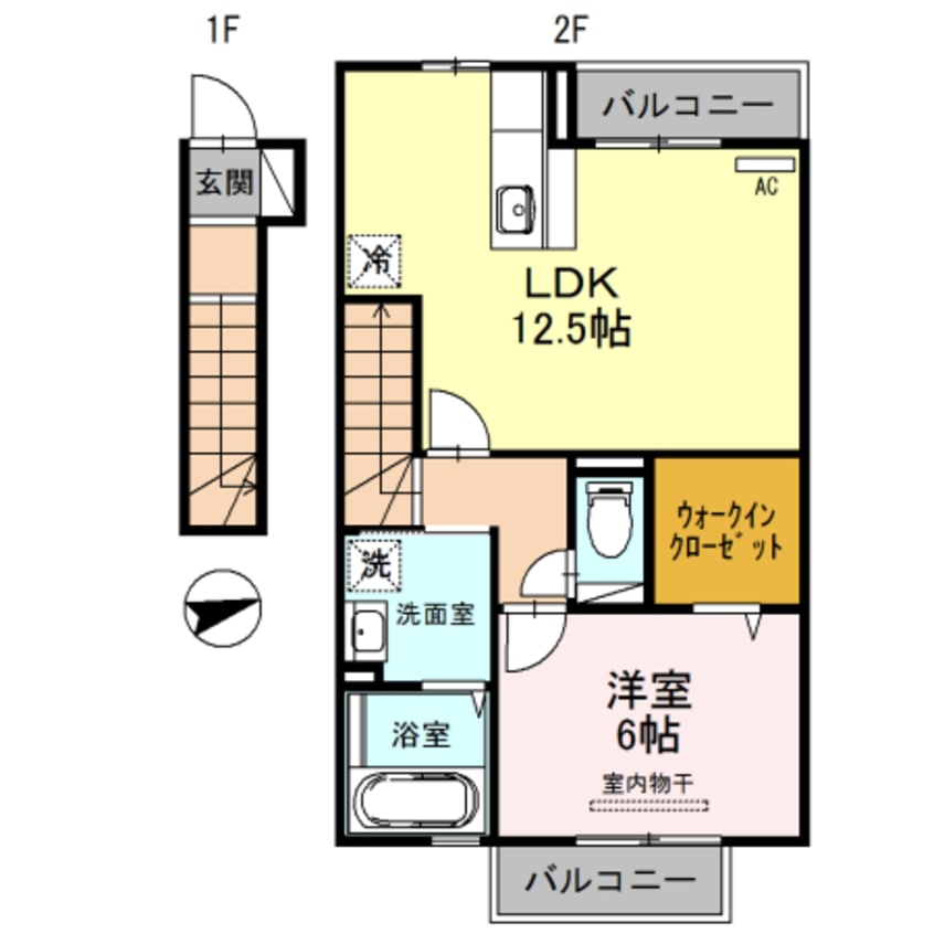 間取図 阪和線・羽衣線/和歌山駅 バス15分南中島下車:停歩5分 2階 築17年