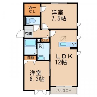 間取図 南海本線/和歌山市駅 バス17分長路下車:停歩3分 2階 築4年