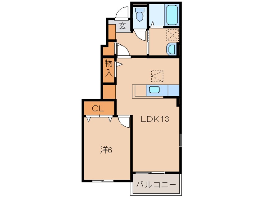 間取図 阪和線・羽衣線/六十谷駅 徒歩7分 1階 築11年