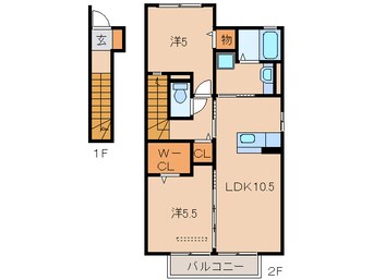 間取図 南海本線/和歌山市駅 バス13分高松下車:停歩6分 2階 築10年