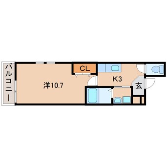 間取図 きのくに線・紀勢本線/和歌山市駅 徒歩5分 3階 築8年