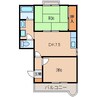 パークピア吉田 2DKの間取り