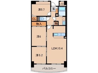 間取図 きのくに線・紀勢本線/紀三井寺駅 徒歩15分 4階 築19年