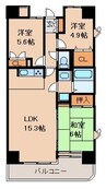 朝日プラザ十番丁 3LDKの間取り