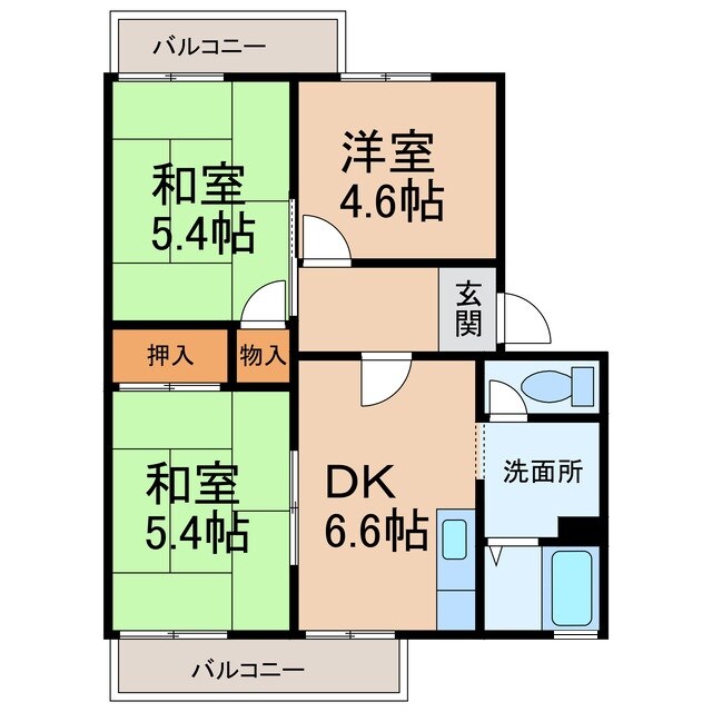 間取り図 和歌山線/打田駅 徒歩5分 2階 築34年