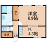 ローズ本町 1Kの間取り