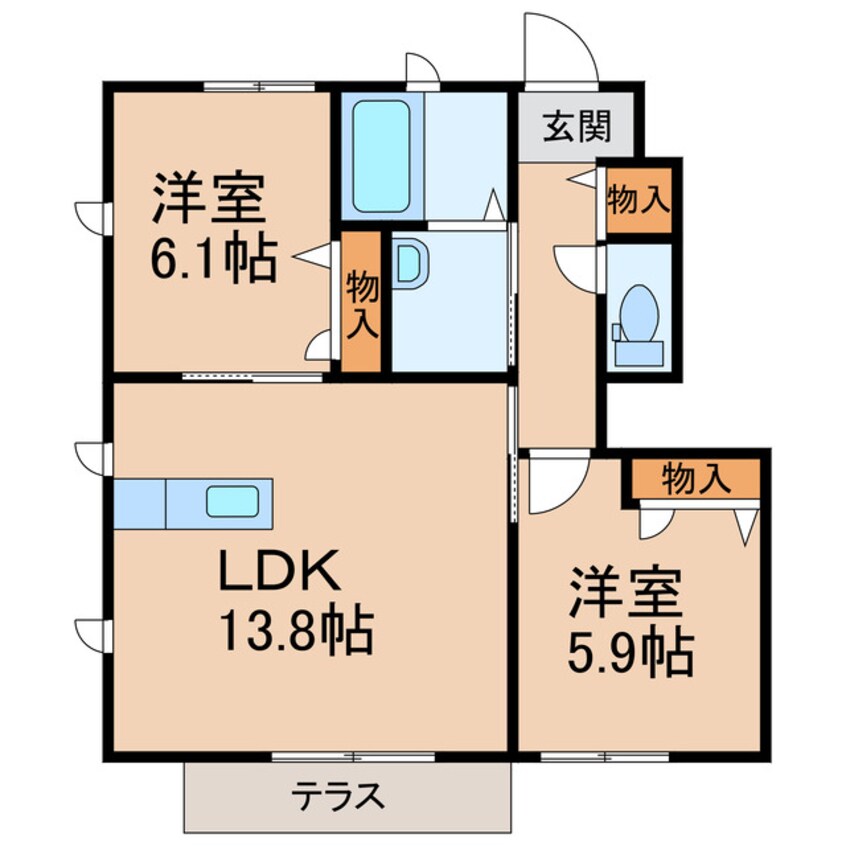 間取図 阪和線・羽衣線/和歌山駅 徒歩10分 1階 築17年