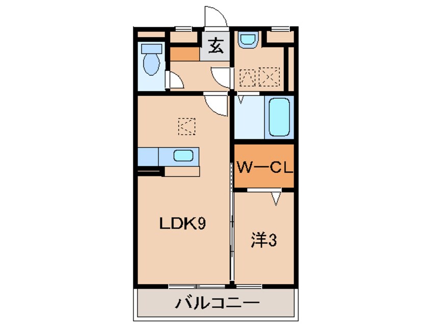 間取図 阪和線・羽衣線/六十谷駅 徒歩9分 1階 築15年