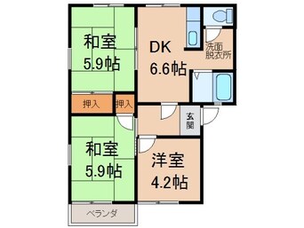 間取図 南海加太線/八幡前駅 徒歩23分 2階 築31年