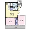 南海加太線/西ノ庄駅 徒歩6分 1階 築22年 2LDKの間取り