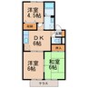 プリシェールK　Ⅲ棟 3DKの間取り