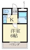 グリーンプラザ谷町壱番館 1Kの間取り