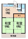 南宝荘 2DKの間取り