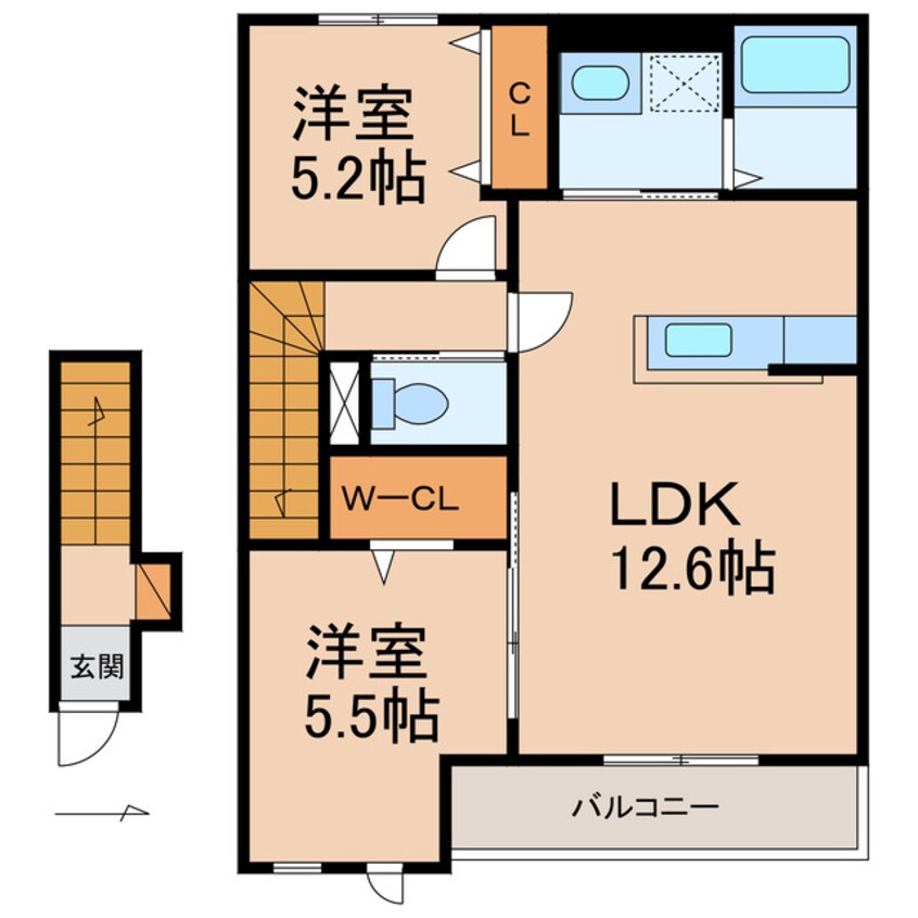 間取図 南海高野線/橋本駅 徒歩17分 2階 1年未満