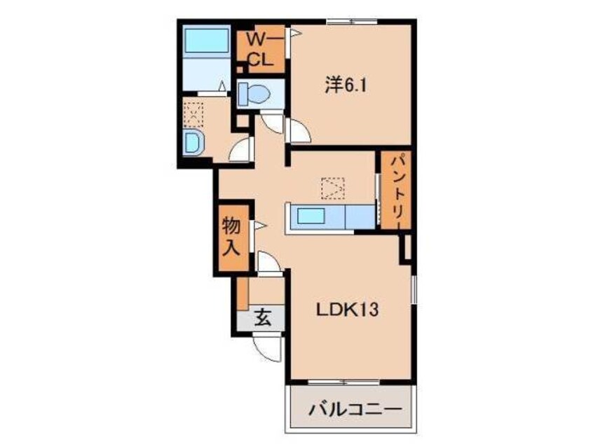 間取図 阪和線・羽衣線/紀伊中ノ島駅 徒歩21分 1階 築6年