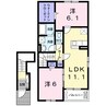 和歌山線/紀伊山田駅 徒歩10分 2階 築浅 2LDKの間取り