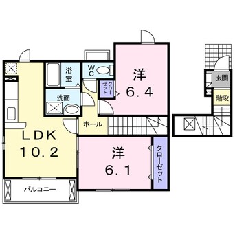 間取図 和歌山電鉄貴志川線/交通センター前駅 徒歩21分 2階 築16年