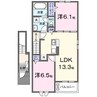 和歌山線/岩出駅 徒歩32分 2階 1年未満 2LDKの間取り
