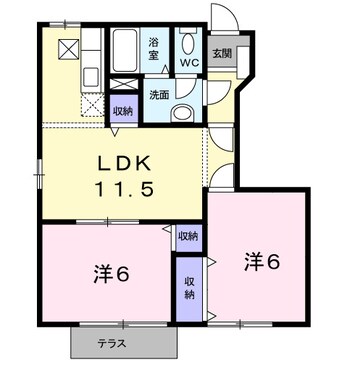 間取図 南海高野線/御幸辻駅 徒歩11分 1階 築22年