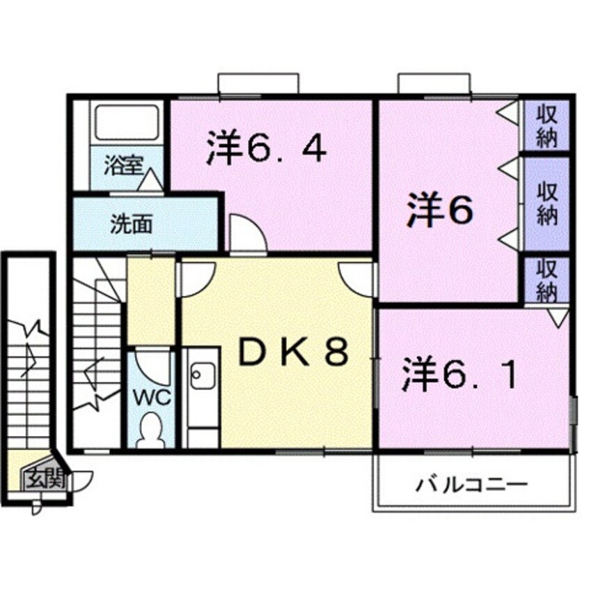 間取図 和歌山線/高野口駅 徒歩18分 2階 築21年