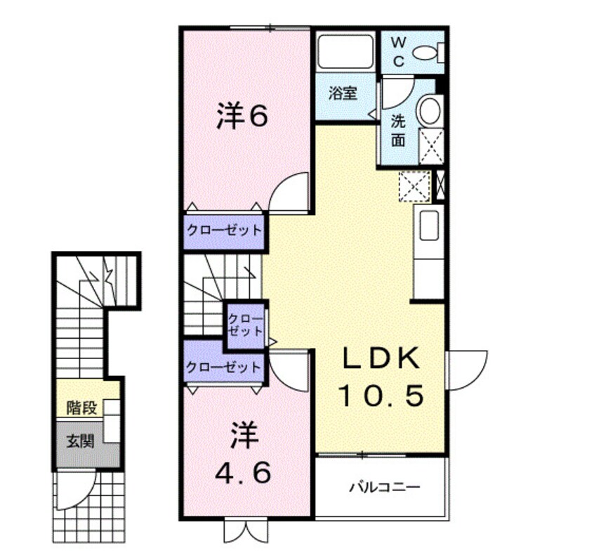 間取図 和歌山線/笠田駅 徒歩10分 2階 築20年