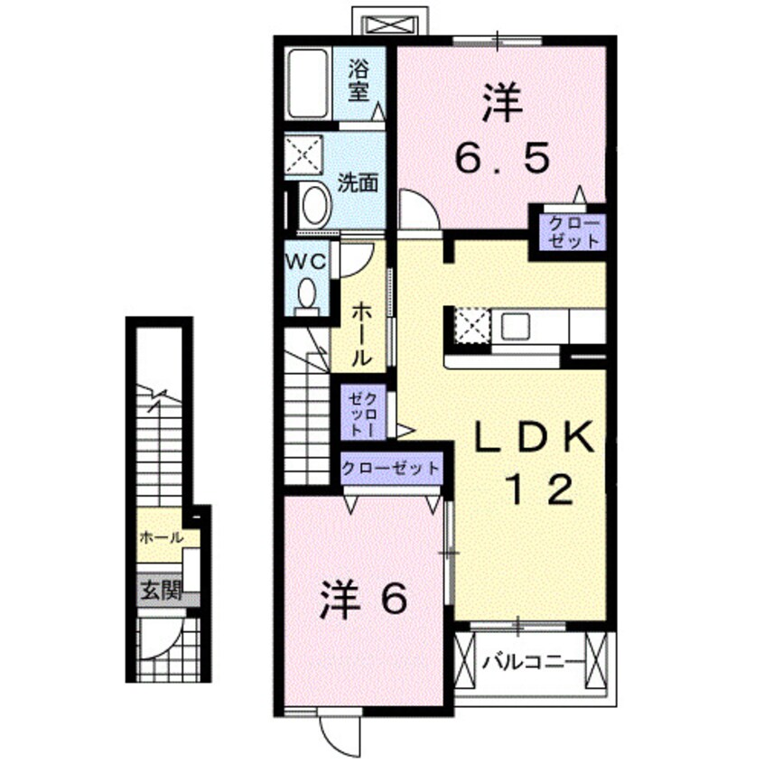 間取図 南海高野線/御幸辻駅 徒歩12分 2階 築18年