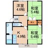 和歌山線/田井ノ瀬駅 徒歩25分 1階 築29年 3Kの間取り