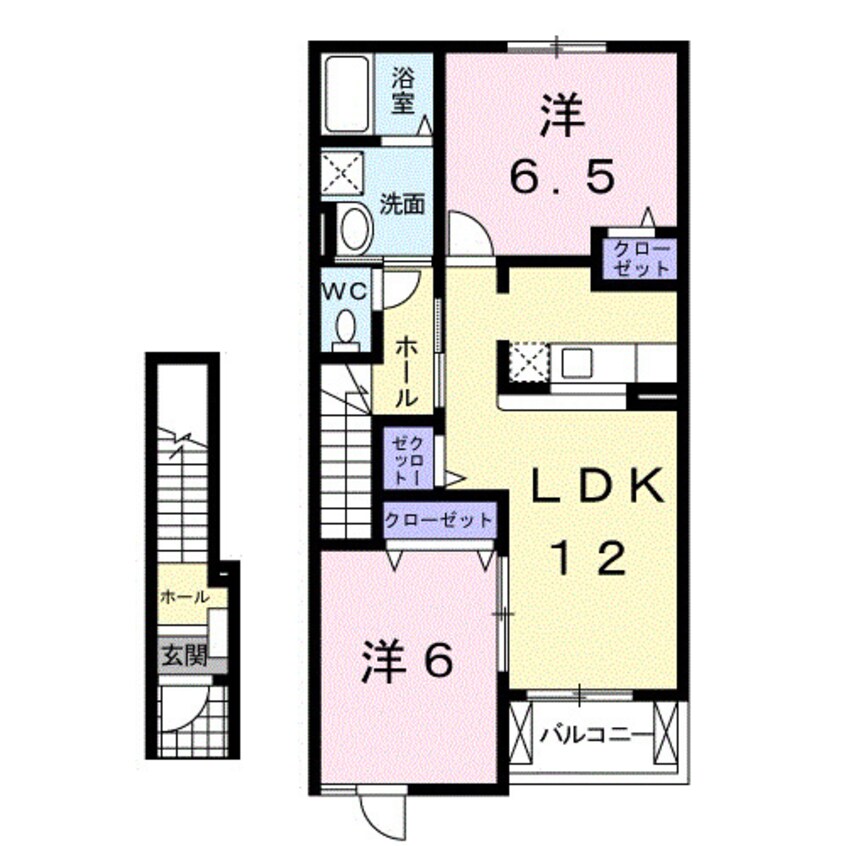 間取図 和歌山線/紀伊長田駅 徒歩18分 2階 築18年